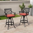 thumbnail image 3 of Crestlive Aluminum Outdoor Swivel Bar Stools with Sunbrella Cushions, Set of 2, Red, 3 of 9