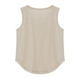 thumbnail image 4 of Girls Solid Ruffled Hem Tank Tops Kids Crew Neck Sleeveless Tops 4-14Y Casual Tees, 4 of 4