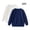 Navy, variant on Kids 2 Pack Crew Neck Sweatshirts, Unisex Boys Girls Casual Long Sleeve Pullover Tops for Fall School Travel Fleece Sweatshirt No Hood, 1 Year