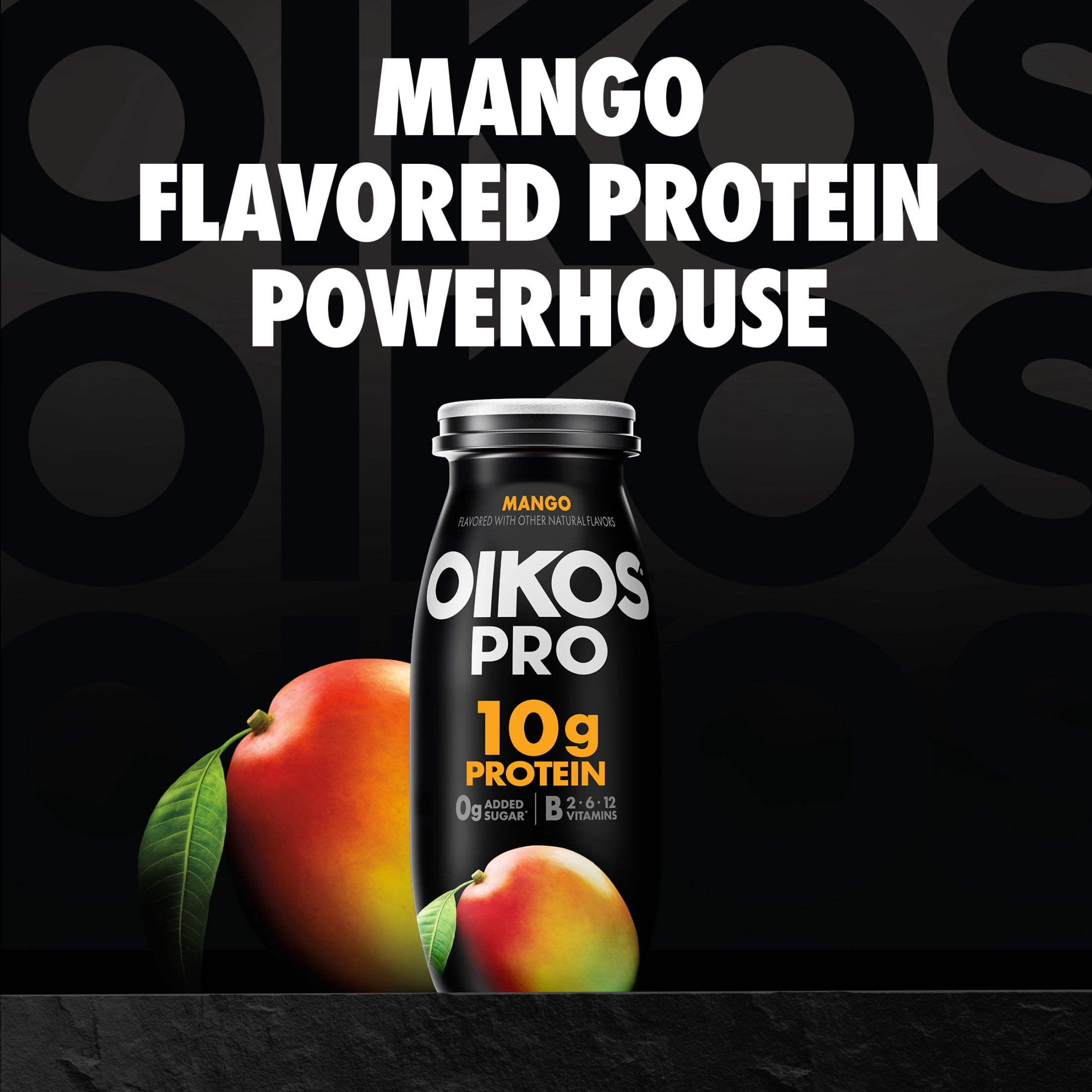 Oikos Pro Shots 10g Protein Mango Cultured Dairy Drinks Bottles, 3.1 fl oz, 6 Count​
