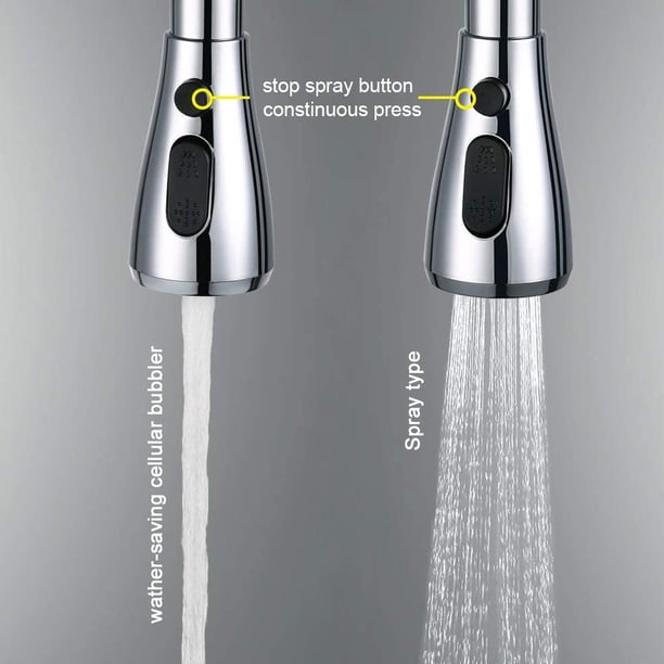 Grifo de ducha con botón de parada, 2 tipos de fregadero de cocina con pulverizador retráctil, cabezal profesional para grifo mezclador de inodoro, grifo de baño Universal Vhermosa YQ-0631