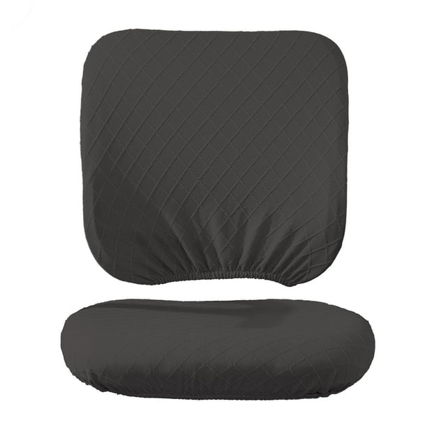 2 fundas de asiento de oficina de poliéster lavables, protector de silla con cierre de seguridad. Conjunto gris oscuro