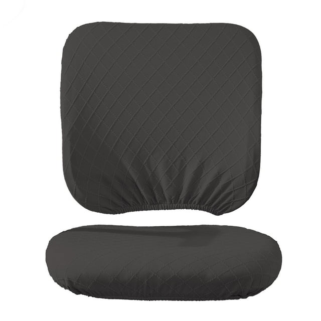 2 fundas lavables y elásticas para silla de oficina, protector de asiento antipolvo para silla de ordenador. Conjunto gris oscuro