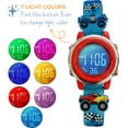 thumbnail image 3 of Monster Truck Reloj digital con luz 3D para niños, niños, niños, niños, resistente al agua, reloj escolar, 3 of 5