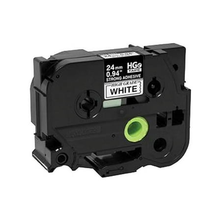 UPC: 0012502630586 | Brother HGES2515PK Black on White Extra-Strength Adhesive Label Tape  0.94  Width x 26.25 ft Length – Thermal Transfer – White – 5 / Pack