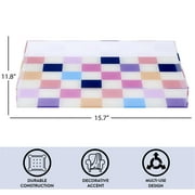 Urbran Shop Acrylic Multi-Color Block Rectangle Decorative Tray, 15.7 W