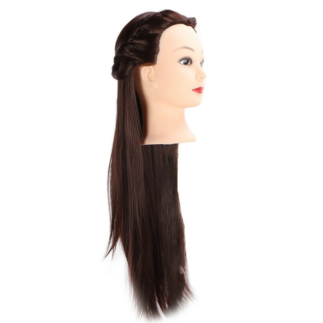 Cabeza de Maniquí para el Cabello, Práctica de Trenza para el Cabello Cabello Peinado para Peinado Marrón Sanitario Oscuro para Tinte para Peluquería para la escuela de
