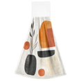 thumbnail image 7 of Yayeee Kitchen Hanging Hand Towels Set of 2 with Loop Bathroom Absorbent Tie Towel, White Abstract Shapes, 7 of 7