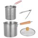 thumbnail image 1 of Stainless Steel Deep Fryer Pot With Basket Compact Size For Small Kitchen Space Frying Boiling 28.50X14.00X13.70CM 2Pcs, 1 of 4
