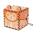 thumbnail image 1 of Caja de música de madera con forma de oso, manivela, para niños, 1 of 1