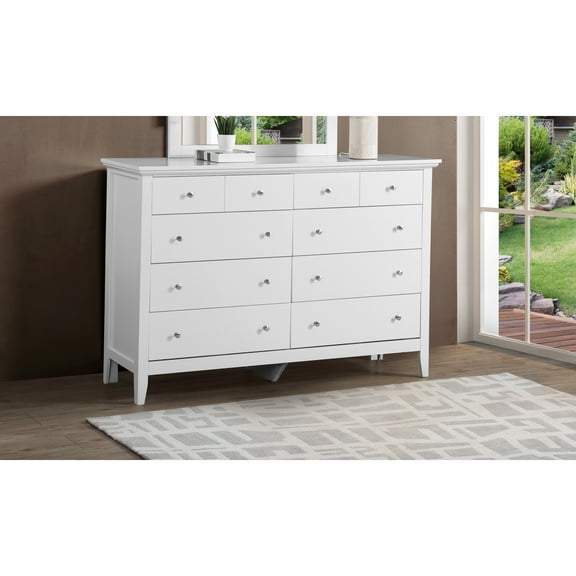 Glory Furniture Hammond 8 Drawer Dresser in White