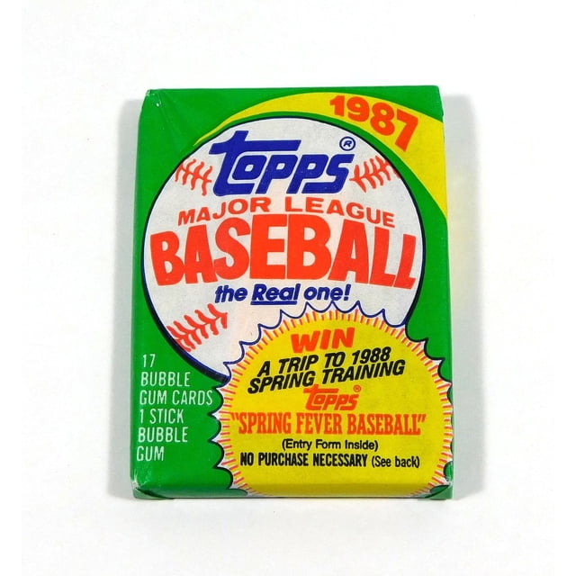 Paquete sellado de tarjetas coleccionables de béisbol Topps 1987, cera, 17 tarjetas