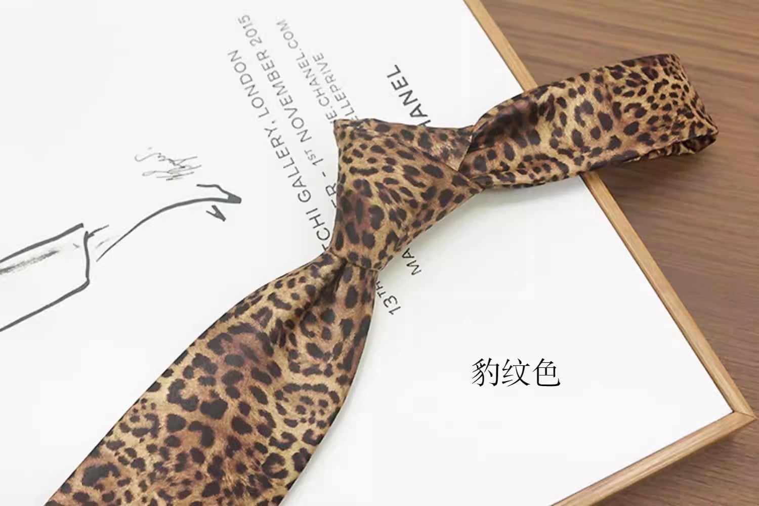 Brown Leopard Cheetah Animal Print NECK TIE Slim Unisex necktie