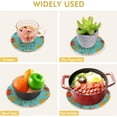thumbnail image 5 of SKYSONIC 2 pcs Thanksgiving Quote Fall Harvest Pot Holders Trivets, Heat Resistant Trivets,Pumpkin Corn Leaf Cotton Thread Weave Mats for Hot Pads Pans Pot Bowl Teapot, 5 of 7