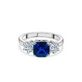 thumbnail image 2 of 925 Sterling Silver Engagement Ring, Blue Sapphire Wedding Ring, September Birthstone Ring, Silver Vintage Ring for Women, 2 of 5