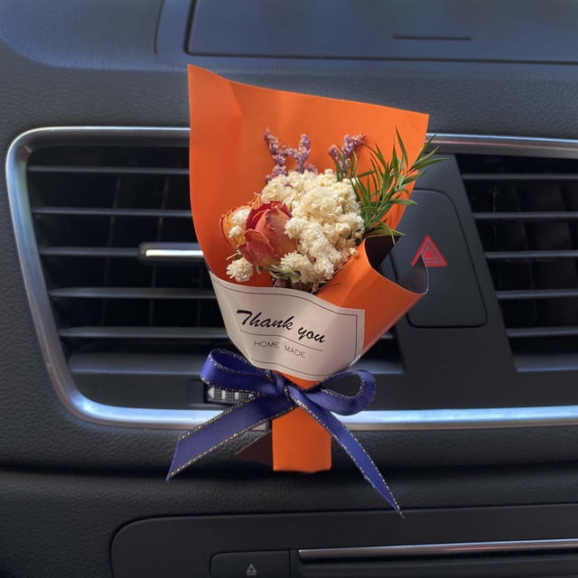 Teissuly Dried Flower Bouquet Car Perfume Decorative Clip Mini Hand Bouquet Car Vent Perfume Decorative Clip Teissuly WER202401277207
