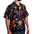 thumbnail image 2 of Love Men's Casual Hawaiian Shirts, Printed Button Down Short Sleeve Summer Beach Tops with Spread Collar - Unisex, 2 of 6