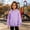 Purple, variant on Abtuhar Fall Winter Hooded Sweatshirt Pullover for Girls Solid Long Sleeve Tops with Pockets Thumb Hole Style