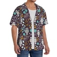 thumbnail image 4 of Naloa Forest Cute Owl Men's Loose Fit Cuban Collar Short-Sleeve Shirt with Button-down and Chest Pocket for Everyday Wear Outings - 3X-Large, 4 of 7