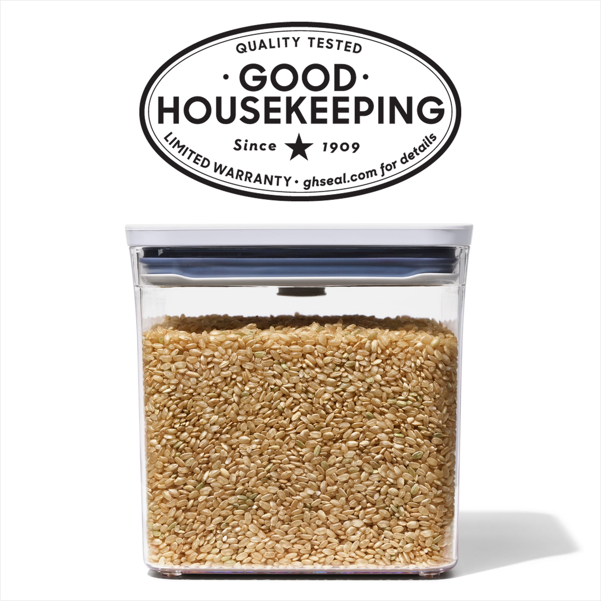 (2 pack) OXO POP Container 2.8-Qt Short Big Square Food Storage Container, White
