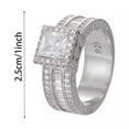 thumbnail image 3 of HOOUN Elegant 925 Silver Filled Ring Cubic Zircon Wedding Jewelry Women Ring Sz 6-10-6-#1, 3 of 5