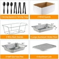 ROVSUN Disposable Chafing Dish Buffet Set with Wind Guard, Buffet Servers and Warmers,27 Pieces