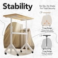 thumbnail image 6 of EKACO 32" Small Standing Desk w/Wheels, 28.7"-46.1" Adjustable Height Portable Rolling Desk for Treadmill, Sit-Stand Computer Workstation, Light Walnut, 6 of 8