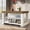 Brown and White, variant on Finmind 55-inch Large Bar Table, 3-Tier Counter Height Pub Table with Spacious Tabletop, Farmhouse Home Bar Unit for Bistro, Basement, Brown and White