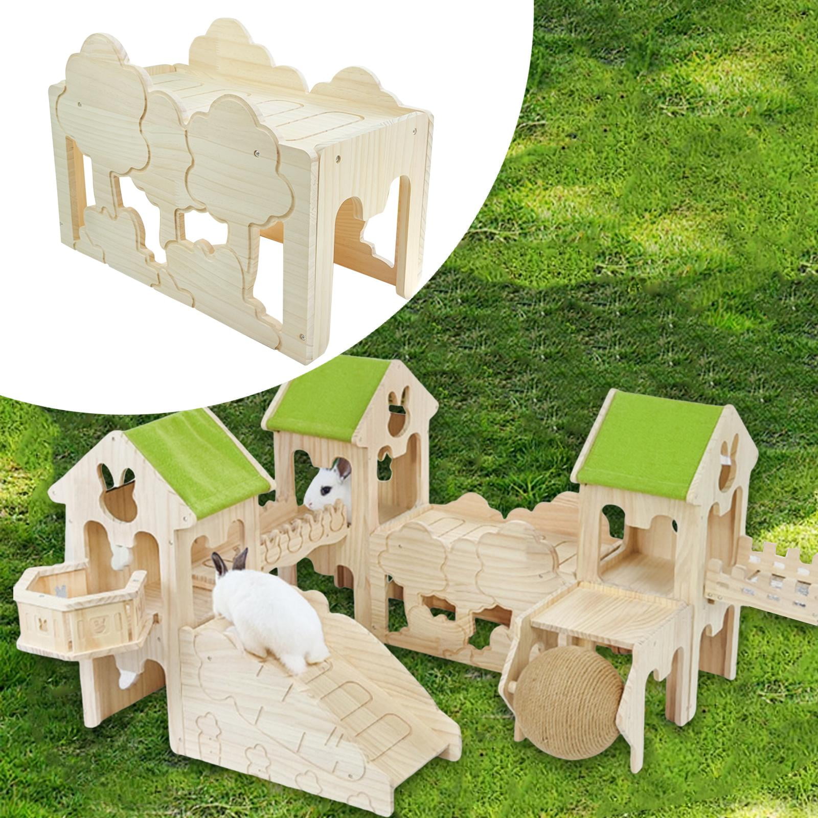 TOOYFUL Habitat Decor Sleeping Nest Solid Wood Hamster Hideout Small Pets Activity Toy for Gerbil Hedgehog Hiding I