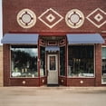 thumbnail image 4 of Awntech 10.38 Ft Dallas Retro Straight Slope Fixed Awning with Anodized Arms (124.5in x 24in x 36in), Dusty Blue, 4 of 5