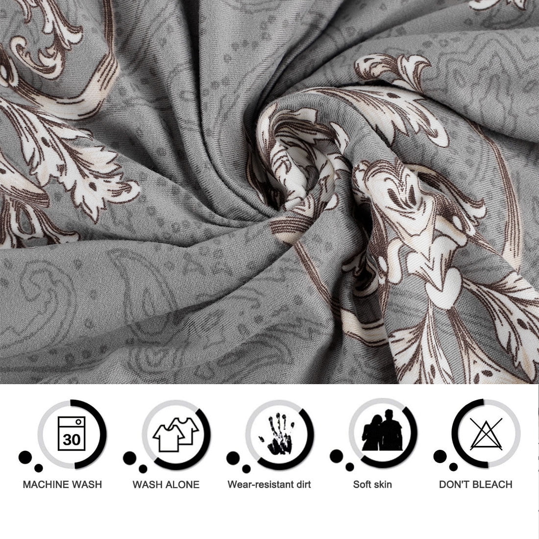 REGALWOVEN 1 Seater Sofa Slipcover Spandex Couch Cover, Small Silver Gray