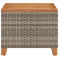 thumbnail image 3 of vidaXL Garden Table Grey 45x45x37 cm Poly Rattan Acacia Wood, 3 of 5