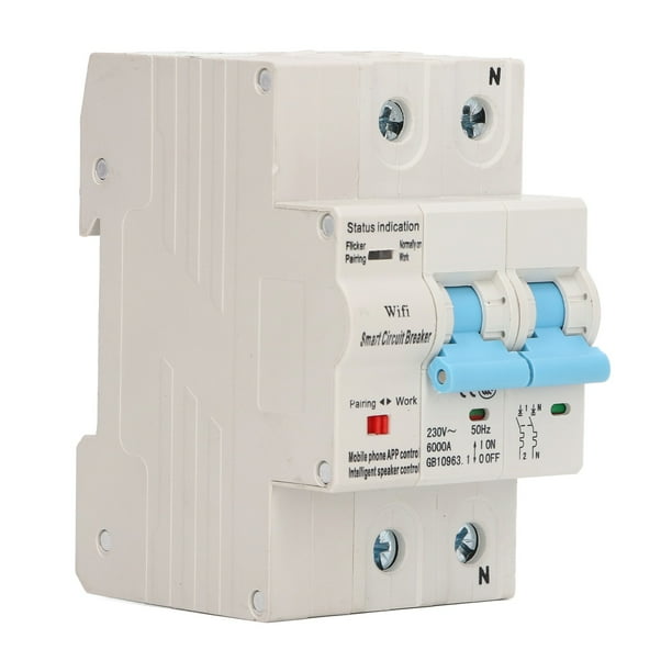 Disyuntor Inteligente, Instalación En Riel DIN Protección Contra Sobrecarga Interruptor De Disyuntor Wifi Función De Retardo De Sincronización Retardante De Llama AC230V Para