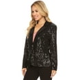 thumbnail image 3 of Fashion Women's Evening Sparkle Sequins Long Sleeve Blazer Jacket, 3 of 5