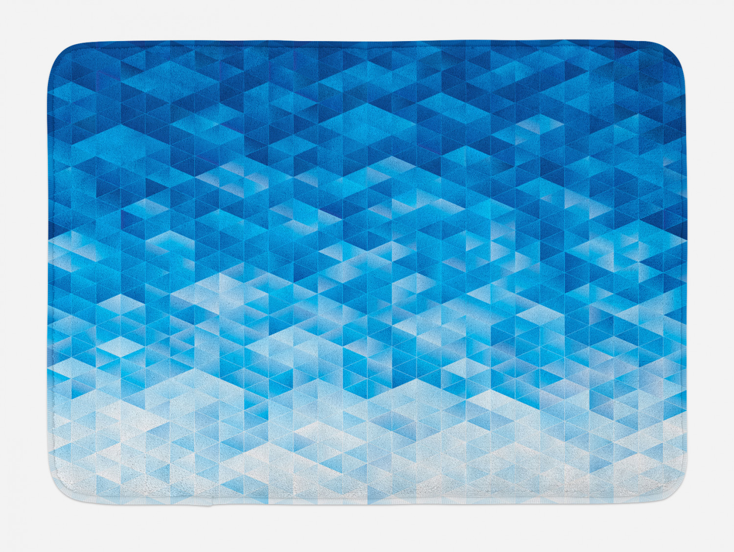 Geometric Bath Mat, Geometric Gradient Digital Texture with Mosaic Triangle Pixel Graphic Print Art, Non-Slip Plush Mat Bathroom Kitchen Laundry Room Decor, 29.5 X 17.5 Inches, Pale Blue, Ambesonne - image 1 of 2