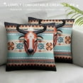 thumbnail image 3 of QZHH  Western Boho Throw&nbsp;Pillow&nbsp;Covers Cow Dream Catcher Cushion&nbsp;Covers Pillow&nbsp;Covers Ethnic Tribe Arrow Aztecative Pillow Covers Retro Vintage Exotic Skull Bohemian Green, 3 of 5