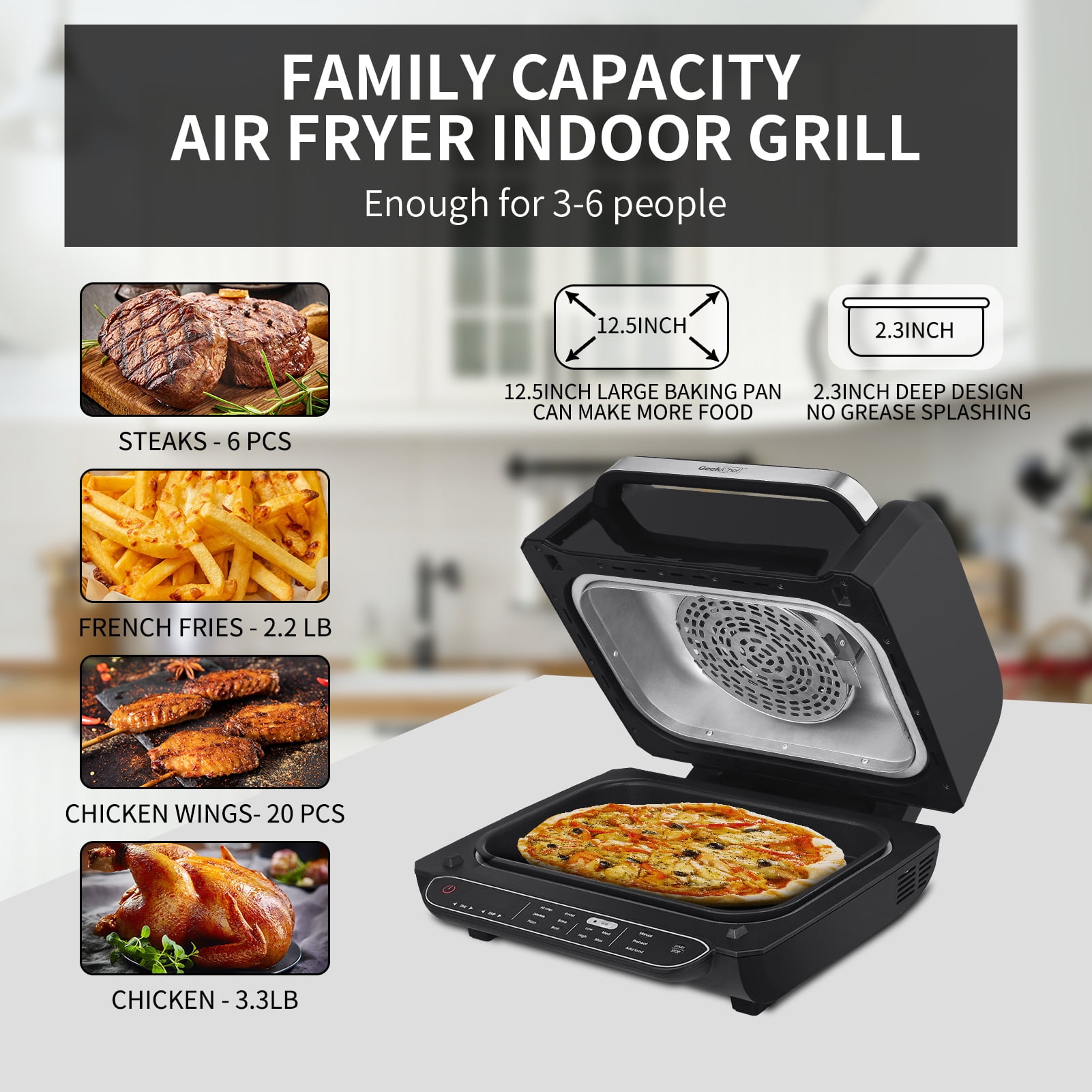and Air Fryer Combo, 10-in-1 Indoor Grill, Stainless Steel Air Fryer Grill  with Air Grill, Air Fryer, Roast, Bake, Dehydrate, - AliExpress
