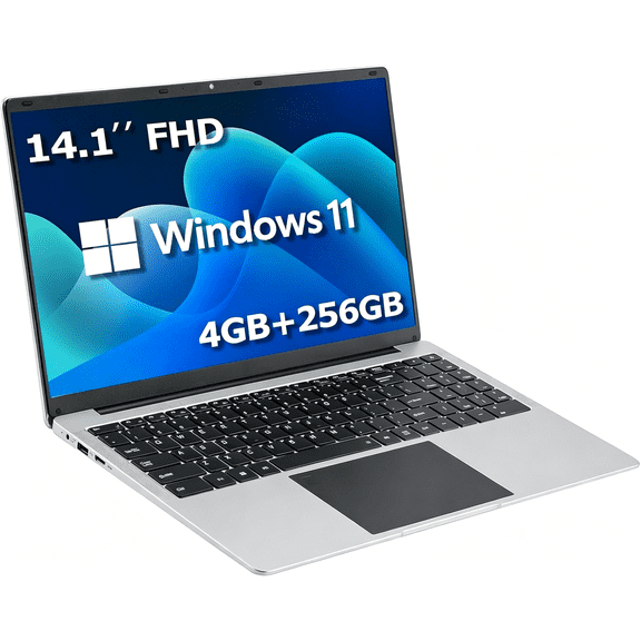 Windows 11 Laptop Computer 14.1 Inch Laptop Notebook PC Portable Traditional Laptop with 4GB DDR4 256GB SSD 2.4/5G WiFi BT4.0 HDMI USB 3.0, Large Battery Capacity