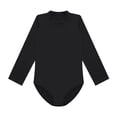 thumbnail image 2 of Aiihoo Kids Girls Fleece Gymnastics Leotards Long Sleeves Nude Undergarment Leotard Ballet Dance Dancewear Black Mock Neck 4-5, 2 of 7