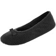 thumbnail image 2 of Isotoner Women's Chevron Microterry Ballerina - Breathable, Chic Bow, Secure Fit, Machine Washable, 2 of 4