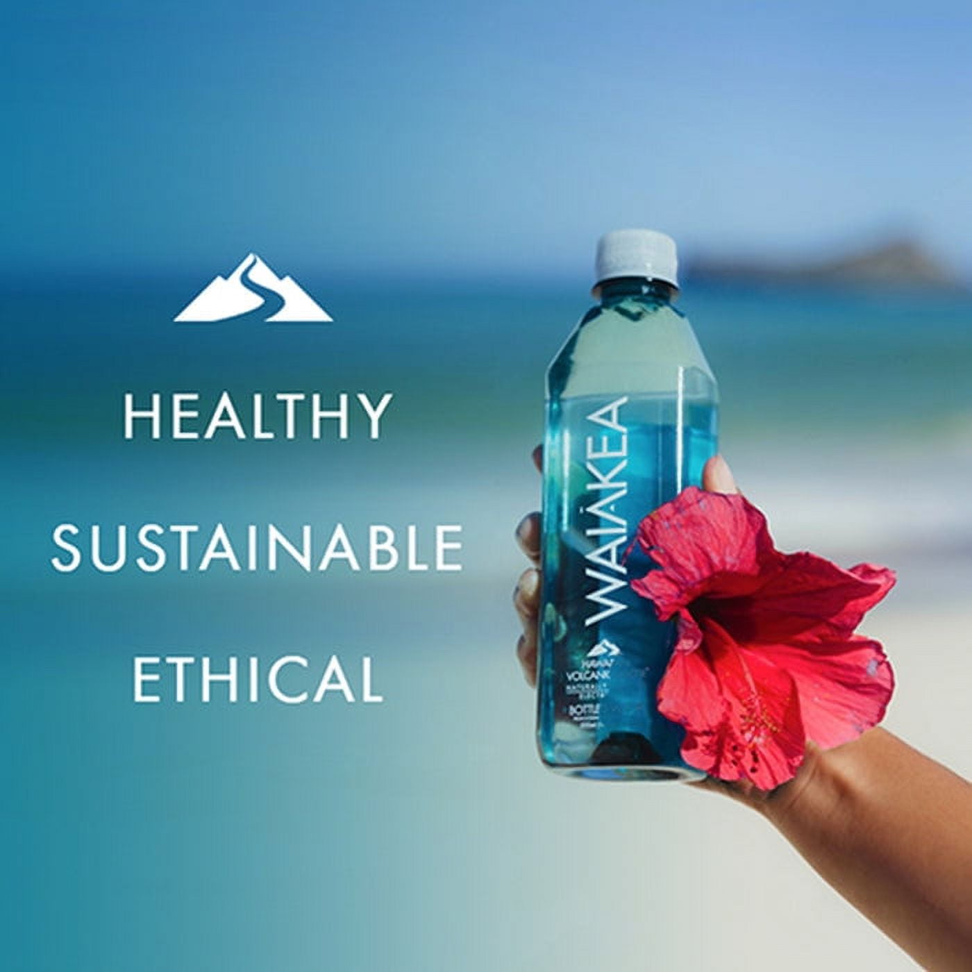 Waiakea Bottled Water, Hawaiian Volcanic Alkaline Water, 500ml (16.9 oz) Bottles, 6 Pack