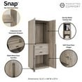 thumbnail image 4 of Lee Wardrobe Closet 2.0 from Engineered Wood in Rustic Gray - Set of 2, 4 of 17