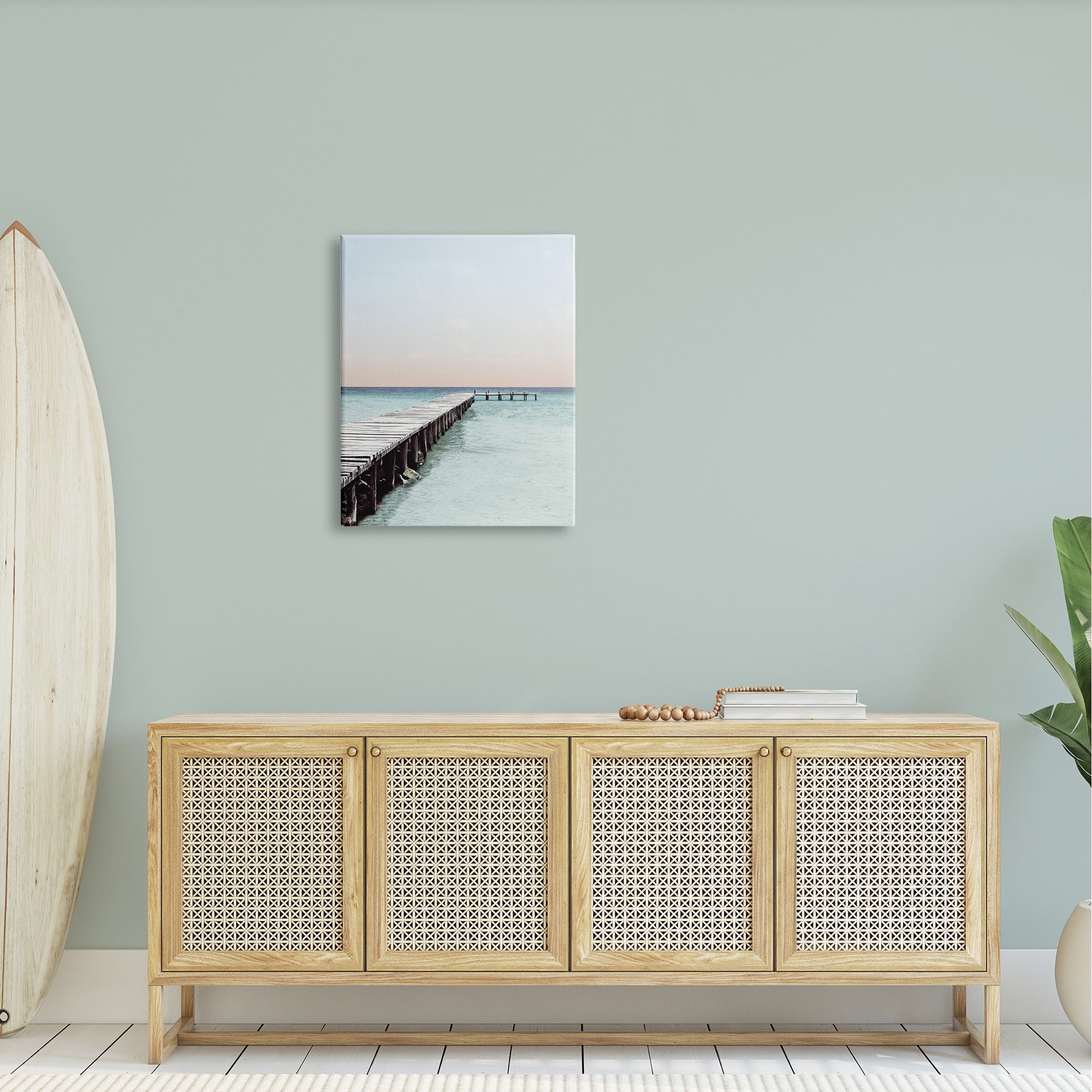 Stupell Industries Quiet Sunrise Sunset Dock Pier Soothing Ocean Scene, 24 x 30, Design by Natalie Carpentieri