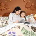 thumbnail image 4 of meiyoeat Kawaii Kitten King Size Comforter Sets,Watercolor Floral Rustic Mushroom Comforters King Size For Girl,Reversible,3Pcs,1 Comforter And 2 Pillowcases, 4 of 7