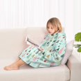 thumbnail image 4 of Light Blue Christmas Tree Pattern Blanket Hoodies for Kids 6-13YR Oversize Wearable Blanket Hoodies for Boys Girls Teens, 4 of 7