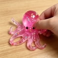 thumbnail image 6 of STPToys Octopus Shaped Stress Relief Gadget, Glitter Soft Slow Rebound Sensory Hand Squeezable Octopus Figurines, Classroom Rewards and Daily Reward Supplies - Hot Pink, 6 of 6