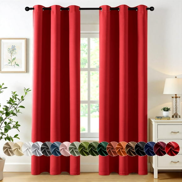 Cortinas MIULEE con aislamiento térmico Blackout 102 x 229 cm, 2 paneles