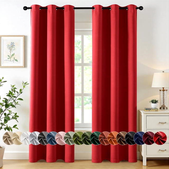 Cortinas MIULEE con aislamiento térmico Blackout 102 x 229 cm, 2 paneles