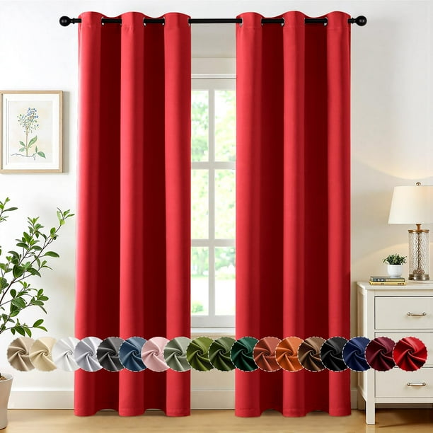 Cortinas MIULEE con aislamiento térmico Blackout 102 x 229 cm, 2 paneles