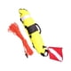 thumbnail image 5 of Marcador de boya de buceo de alta visibilidad con cuerdas de 25 m, inflable, reflectante para entrenamiento. Amarillo, 5 of 9